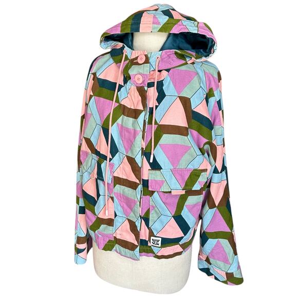 Lucy & Yak Multicolor Geometric Hooded Jacket - Picture 3 of 8